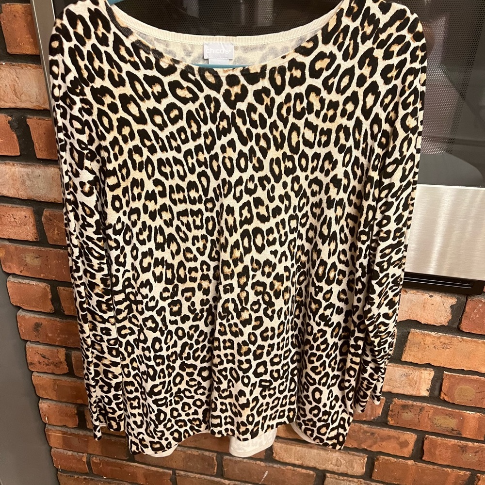 Chicos leopard tunic sweater